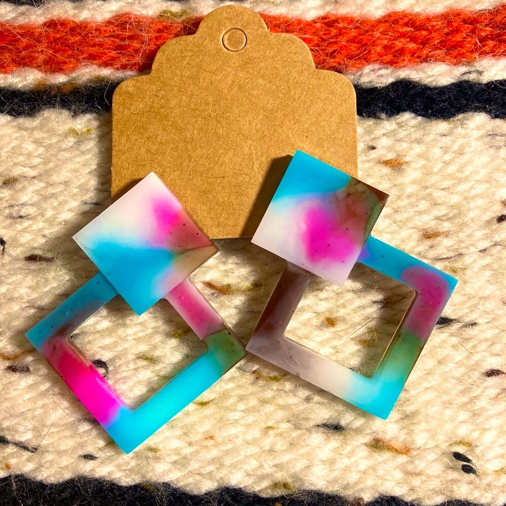 Handmade resin earrings
